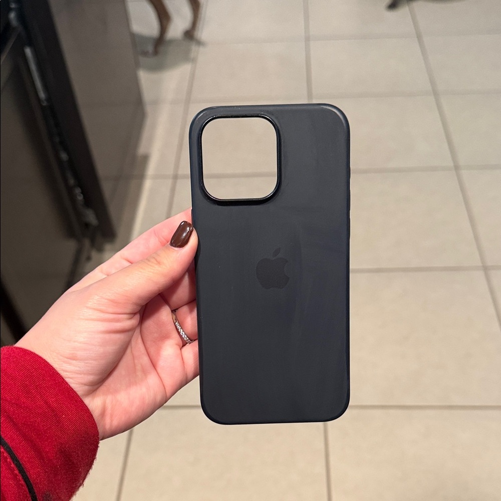 Apple Black Silicone iPhone 15 Pro Max Case